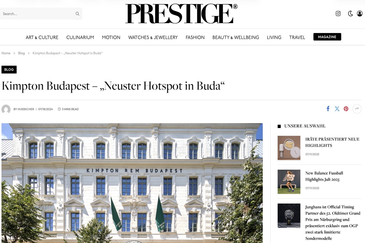 prestigemagazin.com prestigemagazin.com Kimpton BEM Budapest by IHG